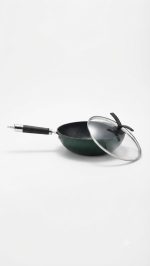Non-Stick Wok Pan with Glass Lid - Green