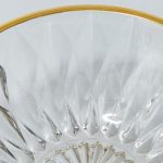 Crystal Glass Serving Bowl with Golden Rim - Diamond Cut - Image 5