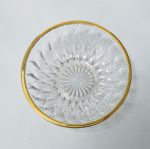 Crystal Glass Serving Bowl with Golden Rim - Diamond Cut - Image 4