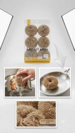 Eco-Friendly Jute Ball Pot Brush - Pack of 6 - Image 2