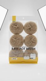 Eco-Friendly Jute Ball Pot Brush - Pack of 6