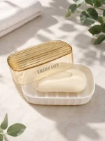 ENJOY LIFE Soap Box with Transparent Lid & Drain Tray - Image 2