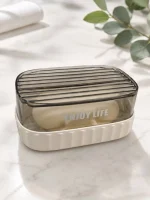 ENJOY LIFE Soap Box with Transparent Lid & Drain Tray - Image 3