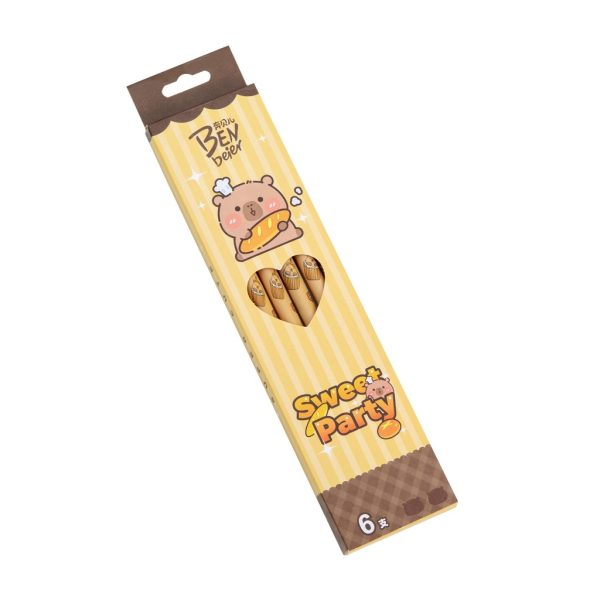 6pcs by cartoon-pattern pencil