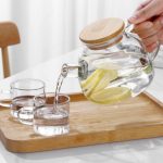 Kettle and 6 Cup with Wooden Tray