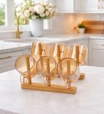 Premium Borosilicate Glass Teapot Set with 6 Cups & Bamboo Stand - Image 5