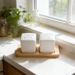 Ceramic Salt and Pepper Shakers Set with Tray - Image 2