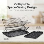 2-Tier Collapsible Dish Rack with Drainage Tray - Image 6