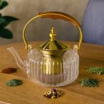Luxury Ribbed Glass Teapot with Infuser (1280ml) - Image 2