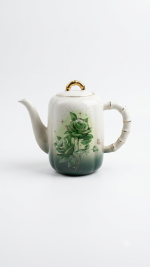 Green Floral Ceramic Tea Set - Image 4
