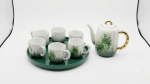 Green Floral Ceramic Tea Set - Image 5