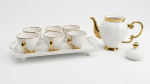 Luxury Royal White & Gold Ceramic Tea Set with Footed Serving Tray - Image 4