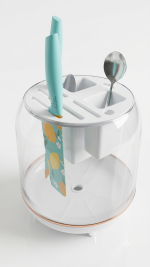 Rotational Transparent Knife Block & Cutlery Organizer - Image 3