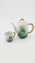 Green Floral Ceramic Tea Set - Image 3