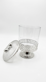 Luxury Silver Bow Pedestal PET Storage Jar - Image 2
