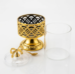 Luxury Gold Bow Pedestal Glass Storage Jar (800ML) - Image 4