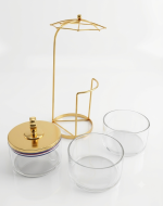 3-Tier Glass & Gold Storage Jar Set with Umbrella Stand(400ML) - Image 4