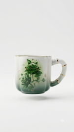 Green Floral Ceramic Tea Set - Image 2