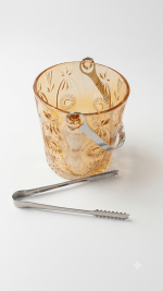 Amber Glass Ice Bucket & Tumbler Set - Image 2