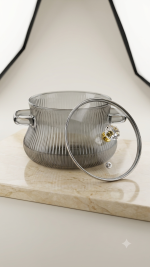 Modern Fluted Glass Serving Bowl Set(1800ML,260ML) - Image 4
