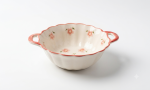 Floral Ceramic Serving Bowl with Double Handles (8 INCH) - Image 2