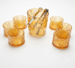 Amber Glass Ice Bucket & Tumbler Set - Image 6
