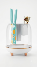 Rotational Transparent Knife Block & Cutlery Organizer - Image 6