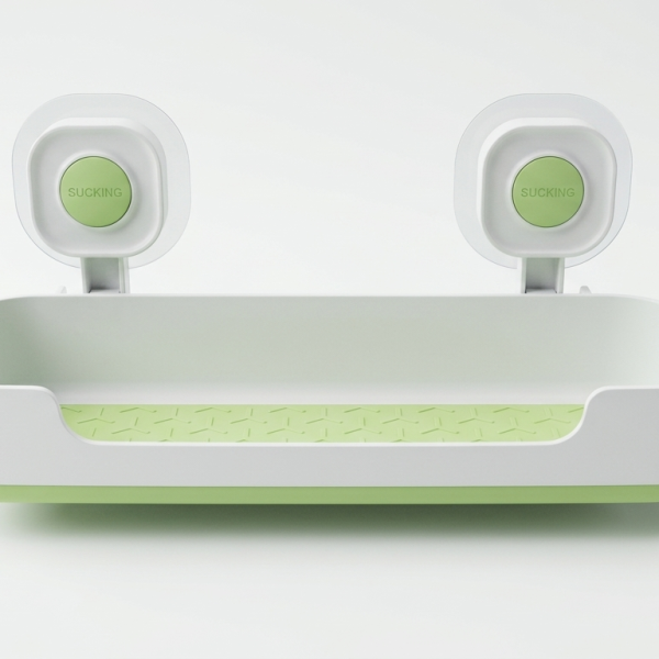 Modern Suction-Mounted Bathroom Storage Rack