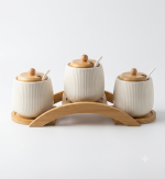 Ceramic & Bamboo Spice Jar Set - Image 4