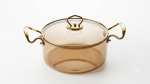 Amber Glass Casserole Pot with Gold Handles (2.5LTR) - Image 5