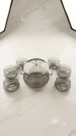 Modern Fluted Glass Serving Bowl Set(1800ML,260ML) - Image 2
