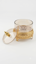 Royal Gold Plated Glass Jar with Lid - Image 5