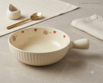Floral Ceramic Single-Handle Bowl (8inch) - Image 4