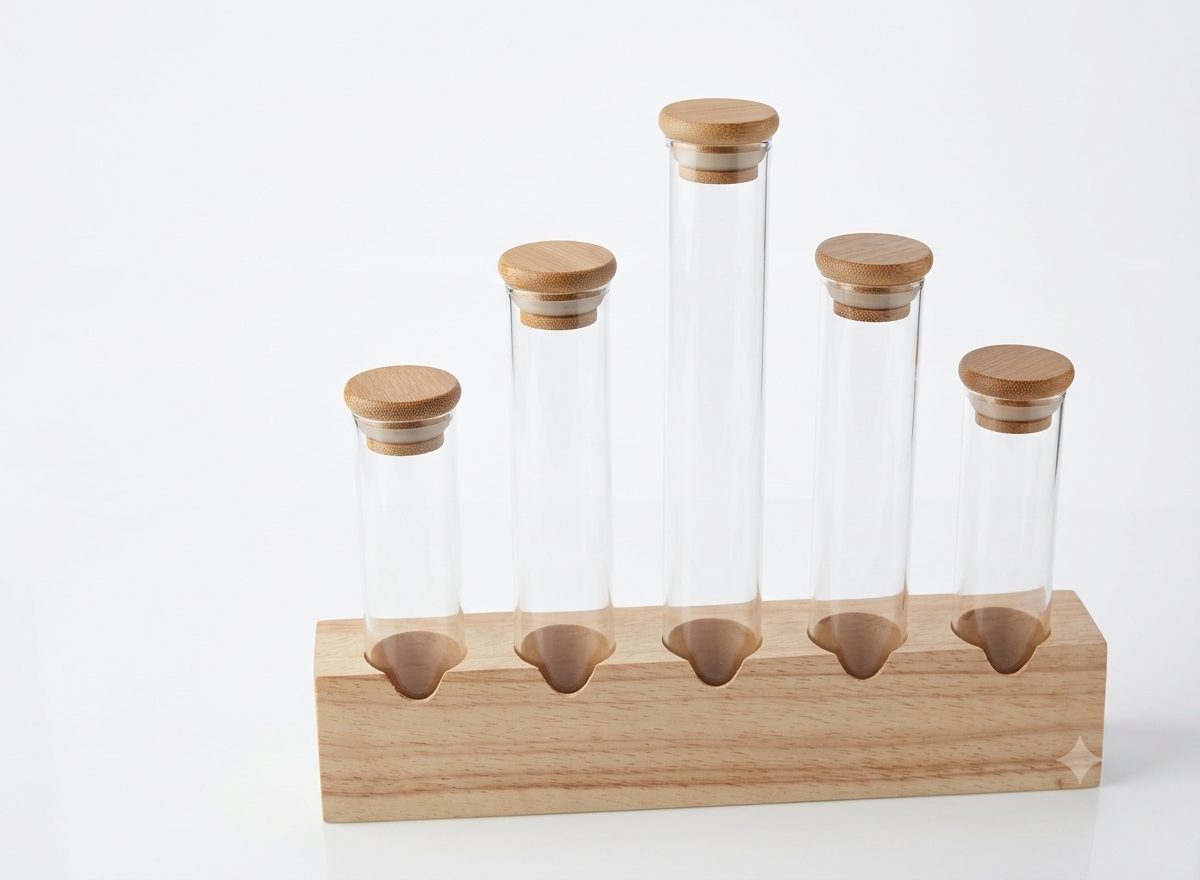 Gemini_Generated_Image_ixpbgcixpbgcixpb 5-Piece Test Tube Spice Rack Set with Wooden Base - Image 1