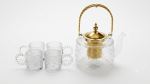 Glass Teapot Set with Gold Overhead Handle & Infuser - Image 5