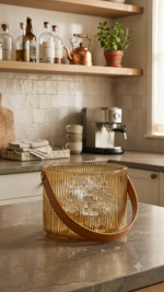 Glass Storage Basket with Handle - Image 2