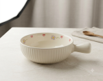 Floral Ceramic Single-Handle Bowl (8inch) - Image 3