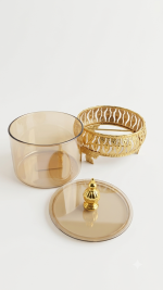Royal Gold Plated Glass Jar with Lid - Image 3
