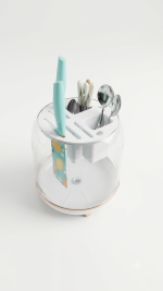 Rotational Transparent Knife Block & Cutlery Organizer - Image 2
