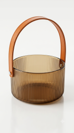 Glass Storage Basket with Handle
