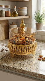 Royal Gold Plated Glass Jar with Lid - Image 2
