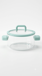 Borosilicate Glass Pot with Handles & Lid - Image 6