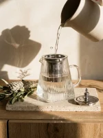 Tea Pot 750ML Square Vertical Line - Image 4