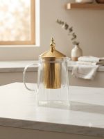 Tea Pot 750ML Square Vertical Line - Image 3