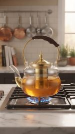 Borosilicate Glass Tea Kettle with Infuser(1280ML) - Gas Stove Safe - Image 2