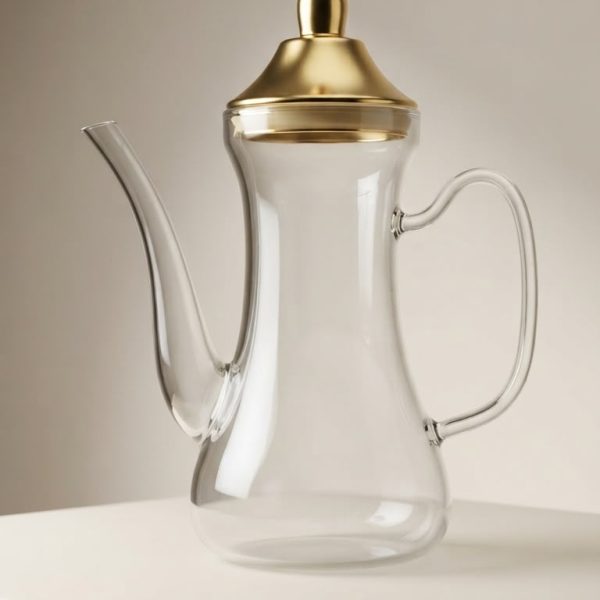 Glass Juice Jug with Gold Lid - Drip-Free Spout