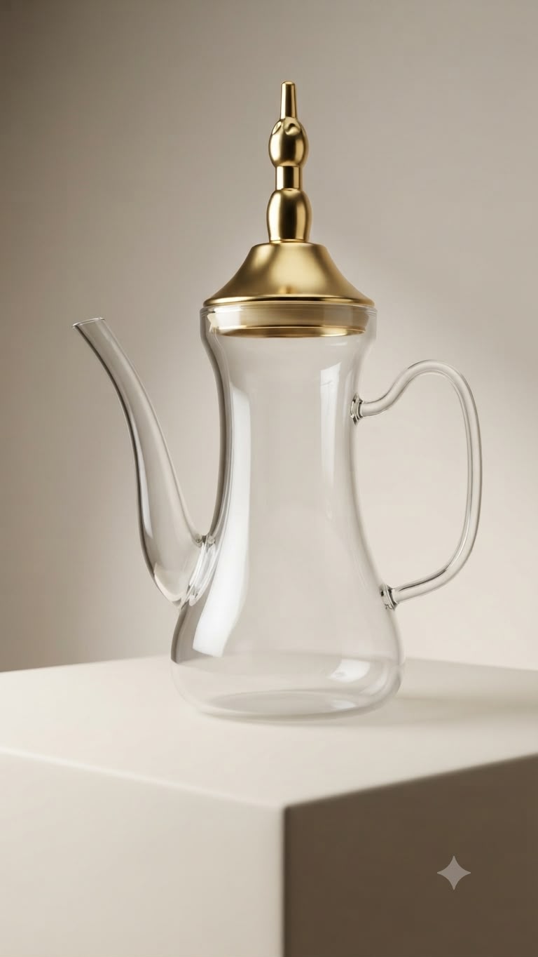WhatsApp Image 2026-10-01 at 2.54.42 PM Glass Juice Jug with Gold Lid - Drip-Free Spout - Image 1