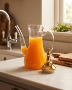 Glass Juice Jug with Gold Lid - Drip-Free Spout - Image 2