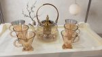 Glass Teapot Set with 6 Pearl Cups - Luxury Kahwa Set - Image 2