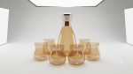 Amber Glass Carafe Set with 6 Glasses - Image 3
